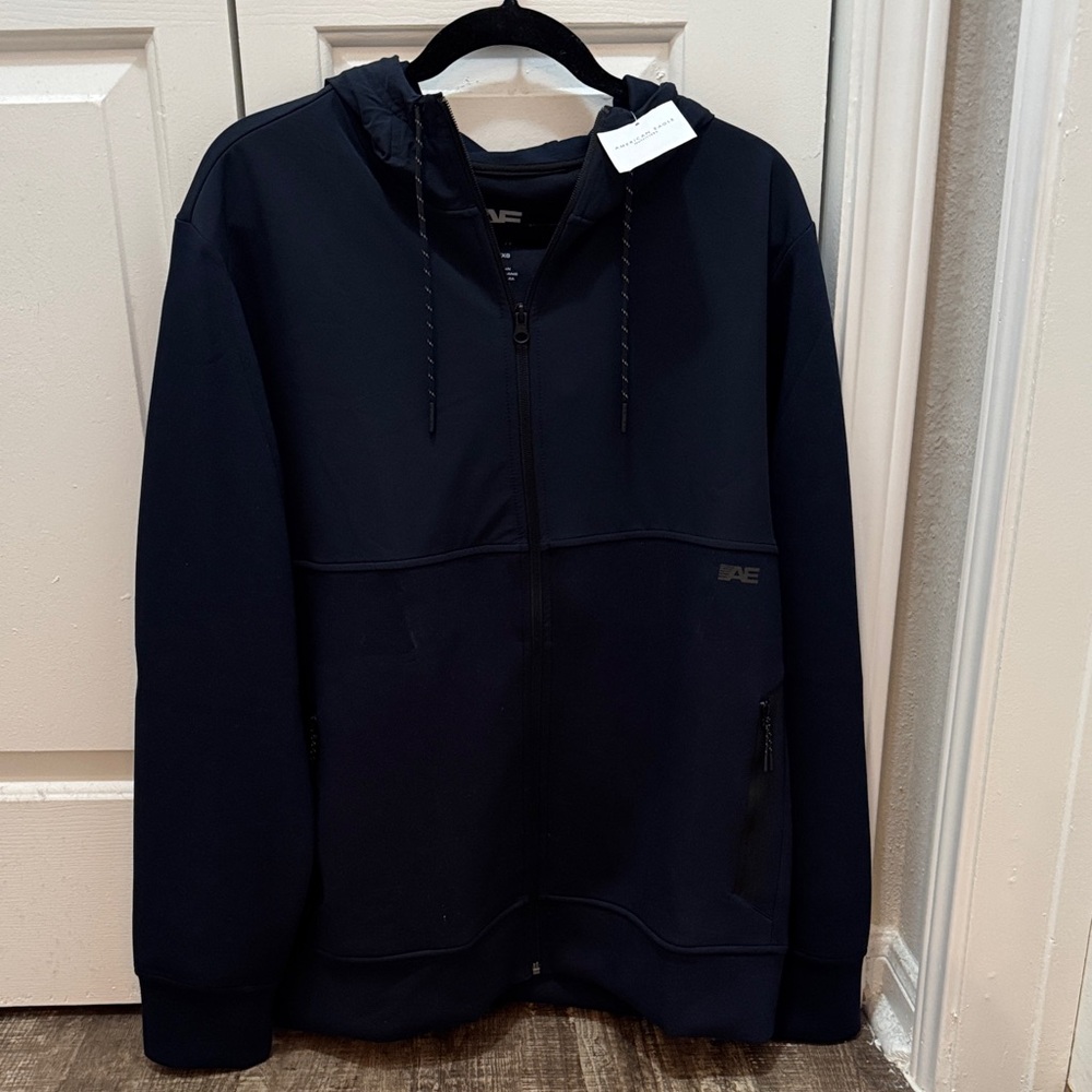American Eagle Outfitters Men’s Size XL Navy Blue Lightweight Hooded Jacket- NWT